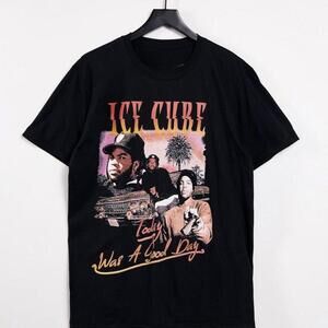 Ice Cube Black And Multi-Coloured Streetwear Tee L